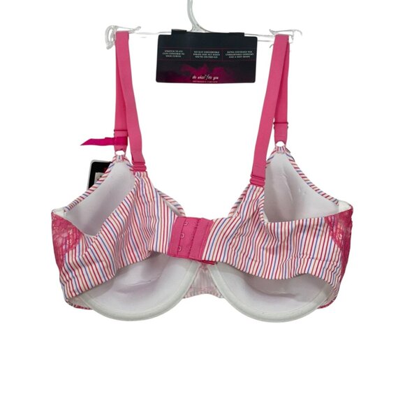 Maidenform Extra Coverage T-Shirt Women Bra SZ 38D Pink Striped Everyday Comfort - Picture 6 of 15